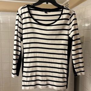 Tommy Hilfiger, black and white striped Top